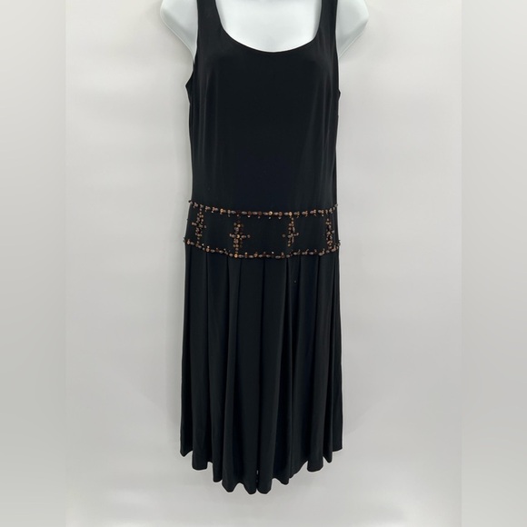 Talbots Women's 10P Petite Black Pleated A-Line Sleeveless Dress - Picture 5 of 12